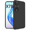 N NEWTOP Cover Compatibile per Honor X7B, Custodia TPU SOFT Gel Silicone Ultra Sottile Flessibile Case Posteriore Protezione Fotocamera Anti Urto Guscio Scocca Colorato Thin (Nero)