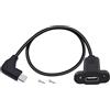 HuaLiSiJi Prolunga USB C 3.2 per Montaggio a Pannello 20Gbps Cavo Prolunga USB C Maschio Femmina per Laptop, Tablet, Cellulare (90 Gradi, 1 m)