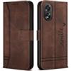 Bravoday Cover per Oppo A78 5G / A58 5G, Flip Custodia in Pelle PU con Slot per Schede, Portafoglio Custodia per Oppo A78 5G / A58 5G, Marrone