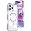 QIWEIQING Custodia Trasparente per iPhone 13 Pro Max 6.7, Compatibile con MagSafe Magnetica Sottile Anticaduta Anti-ingiallimento Protezione Militare Cover per iPhone 13 Pro Max 6.7. Viola CT