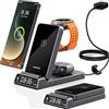 Elecdov Caricabatterie wireless per stazione di ricarica Samsung con orologio per Samsung Galaxy S25 Ultra/S24/Z Fold 7/Flip 7/Bud, caricabatterie per orologio Samsung Galaxy Watch 8/7/6/5Pro, stazione di