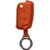 kwmobile Custodia Chiavi Vera Pelle Compatibile con VW Golf 7 MK7 con 3 tasti Custodia - Car Key Case con Anello Portachiavi - Accessori Auto - marrone