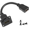 QIANRENON Pannello Montaggio Estensione Adattatore 4K@60Hz HDMI 2.0 Femmina a Femmina Display Connettore HDMI Corto Cavo Pannello Presa, per D-panel/XLR-panel, per TV Monitor Proiettori, 20cm/7,8in
