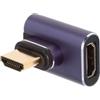 NFHK Adattatore video dritto HDMI 2.1 maschio a femmina ad angolo sinistro di 90 gradi verticale magnetico 8K Type-A per laptop HDTV