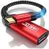 JSAUX Adattatore da USB C a DisplayPort 4K@60Hz, cavo USB C a DisplayPort compatibile con iPhone 15 Pro/15, MacBook Pro 2019 2018, Surface Book, Dell XPS, Samsung Galaxy S24 S23 S22 S21-rosso