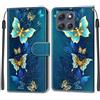 KENHONER Custodia per Motorola Moto G86 5G, Farfalla | Portafoglio Pelle PU, Magnetica, Resistente Agli Urti, Scomparto Carte Credito, Pieghevole, Flip Libro, Motivo