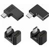 CY Adattatore 4 pezzi/lotto USB-C USB2.0 Tipo C femmina a Micro USB maschio Adattatore dati alimentazione 90/360 gradi quattro direzioni tipo angolato