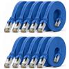 1aTTack.de Cavo di rete piatto Cat.7 Gigabit Ethernet Lan (RJ45), 10Gbit/s, compatibile con Cat.5 -Cat.5e - Cat.6 Blu / 10 pz 1 m
