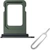 Cemobile Cassetto per scheda SIM di ricambio per iPhone 13 da 6,1 (versione SIM unica) con anello di tenuta in gomma e perno di espulsione (verde)