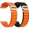 CeiBand Anello Alpino Cinturino Compatibile con 20mm 22mm, Ricambio in Nylon Sportivo Bracciale Metallo G-Hook Uomo Donna per 20mm 22mm -(20mm Arancione+Nero arancione)