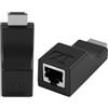 Cyiamku Convertitore HDMI di rete Ethernet, adattatore HDMI a RJ45 fino a 30 m, Extender su Ethernet CAT6/CAT5E, Ripetitore video 1080P Full HD per TV, PC, proiettore, conferenza, Home Theater