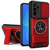 HAONANDE custodia per Samsung Galaxy A53 5G 2022 con ring stand magnetico, cover militare antiurto con protezione fotocamera scorrevole compatible with MagSafe ricarica wireless Rosso