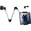 woleyi Supporto Tablet Parete Braccio Lungo Metallo, Porta iPad Muro Regolabile con Braccio Pieghevole [Braccio in Alluminio 95cm] per iPad Pro Air Mini, Galaxy, Surface, Switch, Cellulare, 4-12.9