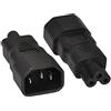 JSER Adattatore IEC 320 a 3 poli, adattatore da C14 a spina a tre poli C5, dritto, adattatore, estensione per alimentatore
