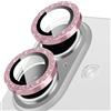 Oelrstfe Pellicola Fotocamera per iPhone 17,Posteriore Obiettivo Protezione Vetro Temperato,HD Trasparente Lente Schermo,Durezza 9H Anti-graffio Resistente Glitter Camera,Rosa