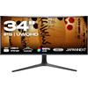 JAPANNEXT Monitor Curvo 34 IPS UWQHD (3440x1440) | HDR & KVM | Ricarica tramite USB-C (65W) Altezza regolabile Altoparlanti integrati | G-Sync/FreeSync | Garanzia 2 anni | JN-IPSC34UWQHDR-C65W-H