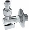 Generico Rubinetto Sottolavabo a Sfera 1/2 x 3/8 con Filtro integrato e snodo| Ottone Nichelato CW617N | per Lavabo e Bidet bagno Made In Italy | Controllo acqua Calda e fredda | Leva in Metallo