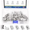Glarks 41pcs M4 / M5 / M6 / M8 40 SeriesT dadi rotolo in kit di molla, dadi in acciaio al carbonio con foglio di molle, dadi in argento, serie europea standard 4040 per profilo in alluminio
