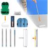 TOOSOAR Kit Completo per Massetto Autolivellante per Pavimenti con Genocchiere Protettive - Rullo Sgasatore 50cm, Scarpe Chiodate e Asta Regolabile - Accessori Professionali per Lavori di Livellamento