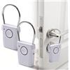 BAIFULAI Set di 2 allarmi per maniglia della porta, 120 dB, sensore tattile, per casa, camera d'albergo, camper, colore: bianco