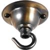 ElekTek Piastra da soffitto da 65 mm con finitura in ottone anticato con attacco per lampada a gancio - Ottone anticato spazzolato