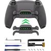 CHARM FOCUS Kit di rimappatura con 4 paddle posteriori per controller PS5 BDM-030/040/050, cover modificabile fai da te per controller PS5 con pulsanti posteriori, impugnatura gommata, Grigio