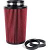 Deror Filtro aria conico universale 76 mm 89 mm 101 mm ad alte prestazioni di aspirazione dell'aria rotondo conico per auto sportiva da corsa 3 misure in una (rosso)