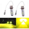 Riloer Lampadine LED per auto, 2 lampadine fendinebbia H3 da 10 W, lampadine di ricambio 3000K per faro, fendinebbia, luce di marcia diurna, luce gialla