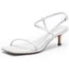 DREAM PAIRS Sandali Donna Eleganti con Tacco Basso Kitten, Punta Quadrata Aperta e Cinturino alla Caviglia per Feste e Cerimonie,Size 40.5,Argento,SDHS25002W