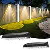 Delaiglow Applique da Esterno Solare Impermeabilità IP67, 2 Pezzi Luce Solare LED Esterno Bianco con 3 Modalità Lampade Solari da Esterno per Cortile, Giardino e Recinzione