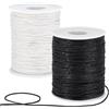 PH PandaHall 200 Iarde Filo di Cotone Cerato 1mm Cordoncino Cerato, Nero e Beige Corda Cerata per Perline Braccialetti Collane Macramè Cucito Gioielli Fai Da Te