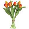 EnixwH 7 Pezzi Tulipani Finti Realistici Fiori Finti Piante Finte che Sembrano Vere Tulipani Artificiali per Bouquet Nozze Decorazione Tavolo Casa Feste Uffici Hotel Fai Da Te (Arancione)
