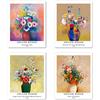 Berkin Arts Stampe da Parete Fiori Senza Cornice, Set di 4 Poster, Carta artistici di alta qualità Taglia: 20X25 cm, Artistica Vintage Pianta Multicolore per Casa Odilon Redon Pictures