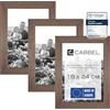 CABBEL Set di 3 cornici 18x24 in Legno MDF con Vetro Acrilico infrangibile Rovere scuro