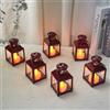 TRIROCKS 6 lanterne in metallo in stile vintage da appendere, portacandele decorativo per il tavolo, San Valentino, terrazza, per interni ed esterni, regalo (rosso)