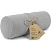 Totsy Baby Cuscino cilindrico per cervicale lombare e ginocchia per letto o divano 40x15 cm - cuscini cilindrici per corpo e yoga in schiuma con fodere in Oeko-Tex grigio chiaro Velluto a coste