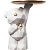 Ockyunoo Scultura di Orso con Vassoio, Decorazione Scultura di Orso con Vassoio, Vassoio Decorativo di Figura di Orso, adatto Alla Maggior Parte Delle Occasioni (B-Bianco)