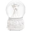 JRose Collections Angelic Musical - Palla di neve da 100 mm, funzionamento a batteria con intricata statuetta di angelo, richiede 3 batterie AAA (non incluse) (design B)