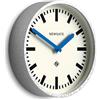 Newgate® Luggage Orologio a parete | Orologio moderno in metallo retrò per stazione | 30cm | Custodia in metallo zincato profondo con mani blu | Stile vintage contemporaneo per cucina