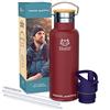 LG Luxury & Grace Borraccia Termica Acciaio Inox 500ml 24h Freddo 12h Caldo Doppia Parete Senza BPA, Antigoccia Funda Neoprene + 2 Tappi Cantimplora Sport, Viaggio, Ufficio, Outdoor