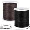 PH PandaHall 200 Iarde Filo di Cotone Cerato 1mm Cordoncino Cerato, Nero e Marrone Corda Cerata per Perline Braccialetti Collane Macramè Cucito Fai Da Te