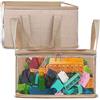 holay Set da 2 Contenitori PVC Pieghevoli con Coperchio Trasparente & Maniglie, 30 x 30 x 15 cm Organizer per Vestiti, Giocattoli & Libri (Bianco, Piccolo)