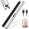 Accendino Elettrico Ricaricabile Ad Arco Con Collo Flessibile 360° – Antivento Per Candele, Campeggio E Cucina – Display LED Batteria (Rosa Oro) - 5