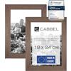 CABBEL Confezione Doppia (Set di 2) Cornice per Foto 18x24 cm, Rovere scuro, Robusta Cornice in Legno MDF, plexiglass