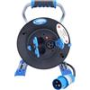 as - Schwabe Avvolgicavo da campeggio, 25 m, spina CEE 16 A, 1 presa CEE 230 V/16 A/3 poli, 2 prese da incasso 230 V/16 A, USB A+C, indicatore di tensione, IP44