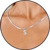 Esmoly Iniziale Collana Argento Oro 14K Choker con 26 Lettera A-Z Regalo Compleanno Donna 16+2 Inches (Argento S)