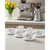 OZ HOME BAVARY Chubby Tazzine da Caffè con Piattino - Servizio da Caffè 12 Pezzi per 6 Persone - 120ml in Porcellana Bianca - Design Rotondo - Espresso, Moka, Demitasse, Caffè Turco -Lavabili in Lavastoviglie