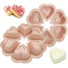 inki Stampo in Silicone a Forma di Cuore per Muffin, 6 Cavità 3D in Silicone Antiaderente, Stampo per Muffin a Forma di Cuore, per Sapone, Cioccolato, Gelatina, Cupcake (Rosa)