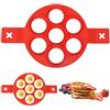 SWRCEYJH Pancake Stampi in Silicone, Stampi Per Pancake In Silicone Stampo Antiaderente Mini Pancake Stampo Riutilizzabile per Pancake con Sette Fori Anelli Per Uova