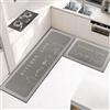 OPLERT 2 tappeti da cucina, tappetini antiscivolo lavabili per pavimenti da cucina, assorbenti, per cucina, corridoio, soggiorno e camera da letto,beige,43x75+43x150cm